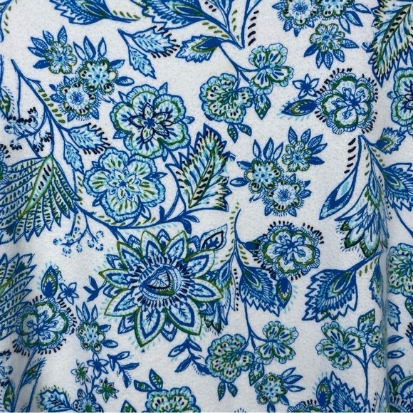 Kim Rogers Blue and Green Floral Paisley Print T Shirt 1X - Picture 2 of 4